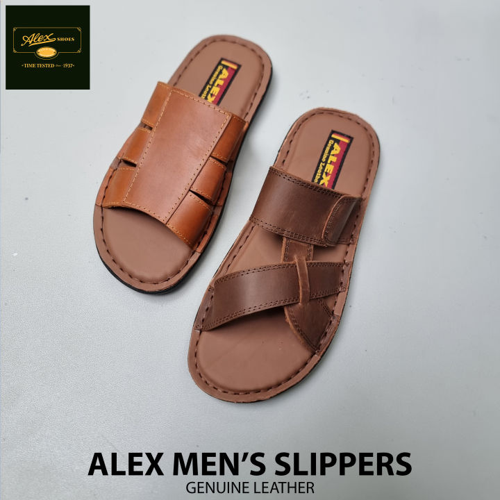 ALEX SHOES MEN'S GENUINE LEATHER SLIPPERS (BLN-807 AND BLN-856) Lazada PH