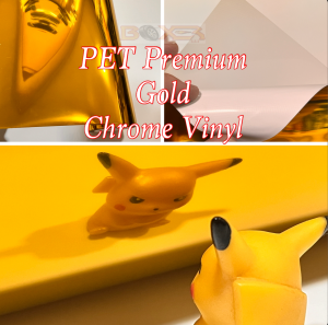 PET PREMIUM QUAILTY GOLD CHROME vinyl sticker high stretch washable bubble free waterproof
