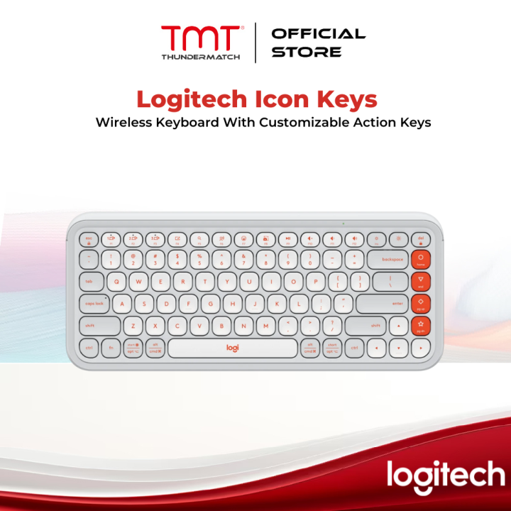 Logitech POP Icon Keys Wireless Keyboard with Customisable Action ...