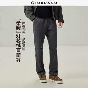 Giordano Beau Monde Men 100% cotton corduroy elastic waist pants Free Shipping 13116708