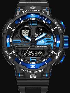 Zhenggang Transformers Kanak-Kanak Jam Tangan Kanak-Kanak Lelaki dan Remaja Kalis Air Budak Lelaki Cahaya Malam Jam Elektronik Sukan Pelbagai Fungsi