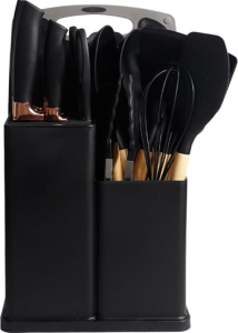 Kitchen Utensils Set Heat Resistant Non-Stick Cooking Tool with Wooden Handle - Keimav