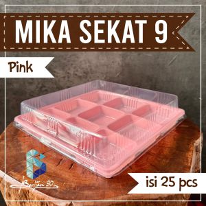 (isi 25 pcs) Mika Pudding mini Sekat 9 + Tutup / Tray Mochi Mooncake Box Kotak Isi 9 pudding