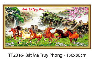 Tranh thêu chữ thập mã đáo thành công (thêu kín) - nhiều mẫu & kích thước