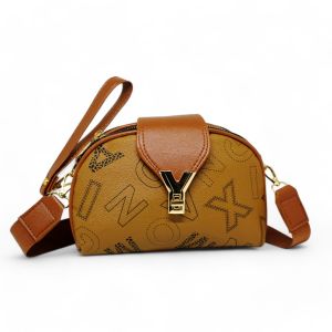 Sling Bag Multifungsi Yesi Tali Lebar Desain Monogram Desain Elegan untuk Wanita