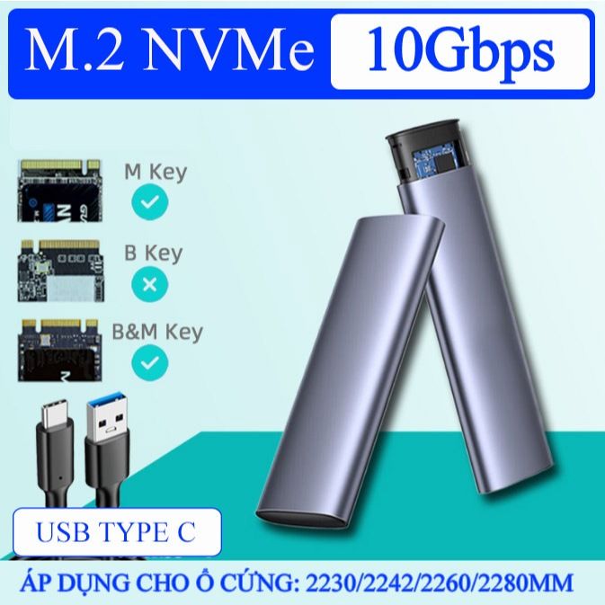 Box Ổ Cứng NVMe M.2 SATA/NGFF NVMe Giao Thức Kép SSD Ổ Cứng Di Động Vỏ ...