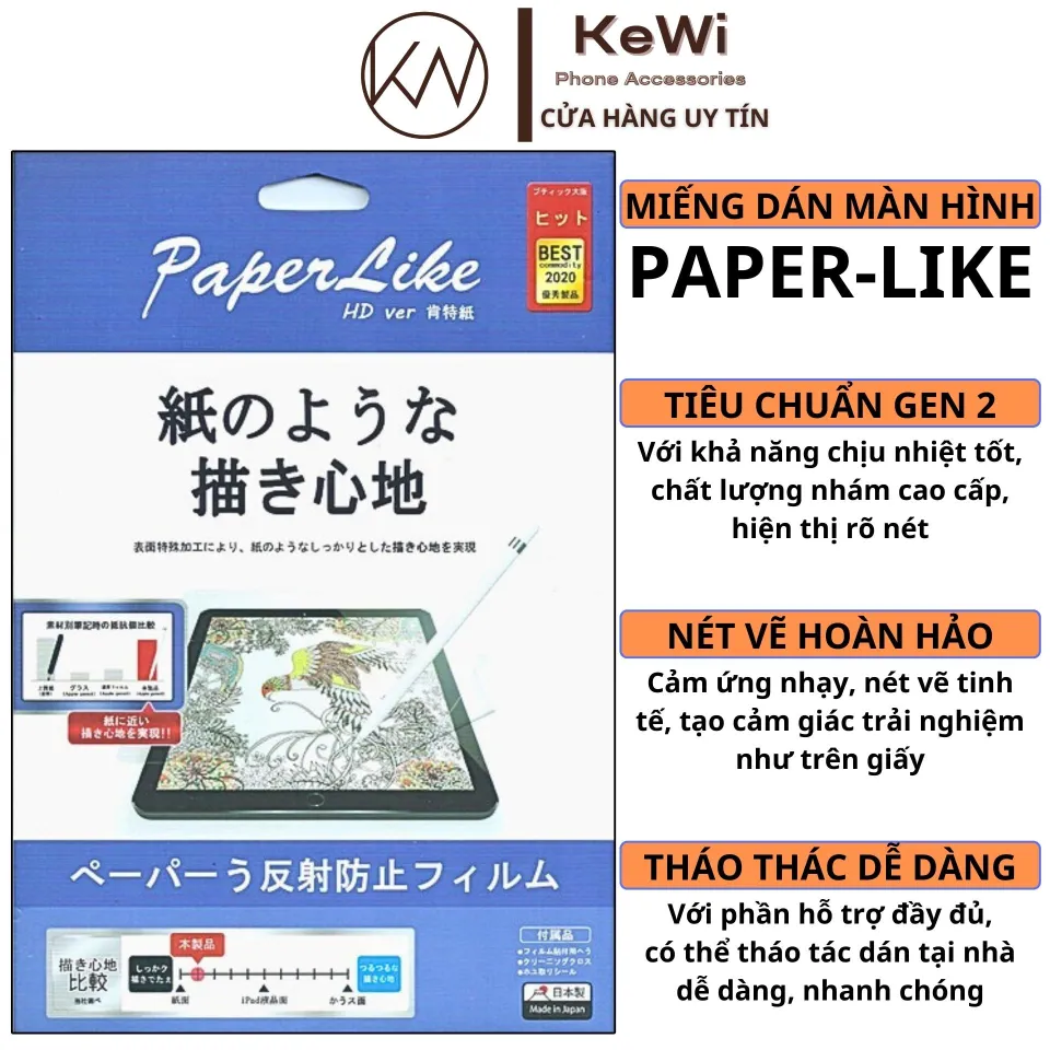 Miếng Dán Màn Hình Dành Cho iPad Paper-Like Chống Vân Tay, Cảm