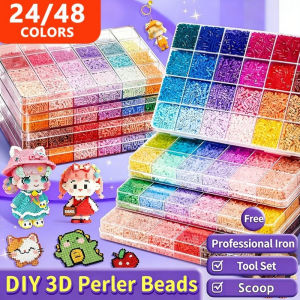2000PCS DIY Perler Beads Fuse Beads Kit DIY Puzzle Beads Toys Keychains Making Kit for Kids Adults