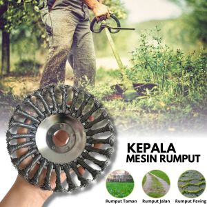 6 Inch Kepala Pemotong Rumput Gulma Bahan Kawat Baja Mesin Pemotong Rumput Pemangkas Kepala Kepala Sikat Pisau Mesin Pemotong Rumput Sikat Kawat Baja Pembersih Karat Potong Rumput Alat Mesin Potong Rumput Pemangkas Rumput Traktor