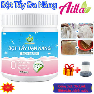 Tẩy Đa Năng Ailla 500g Chính Hãng Tẩy Ố Vàng Mốc Vết Bẩn Dầu Mỡ Cặn Canxi Trên Các Bề Mặt Tặng Cọ