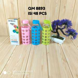 Botol Kaca Motif Cover Plastik Modern Mug Kaca Mug Gelas Warna Kaca Cangkir Tutup Gelas
