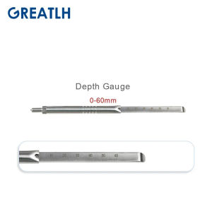 Stainless Steel Depth Gauge Sounding Gauge Orthopedic  Instruments