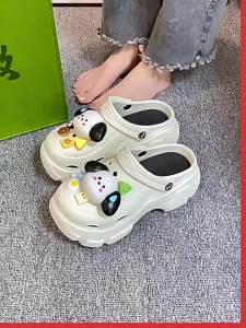 New Summer WomenS Thick-Soled Non-Porous Sandals For Outdoor Wear Height-Increasing Non-Slip High-Heeled Beach Eva Sandals And Slippers