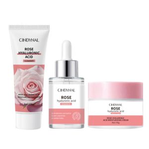 BPOM CINDYNAL Rose Hyaluronic Acid Moisturizing Seris 3in1 [ Serum Moisturizer Face Wash] Mencerahkan & Meratakan Warna Kulit Wajah