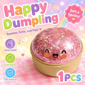 BUY 1 TAKE 1 Cute Glitter Dumpling Squishy Slow Rising Sensory Fidget Toy Soft Squeeze Ball with Anxiety and Stress Relief with Steamer BPA Free Stress-Relieving Cute Fun And Suitable Gifts For Everyone