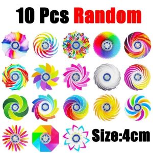 OURTOUR 5-20Pcs Acrylic Fidget Spinner Stress Relief Party Favor Mini Ranbow Stress Relieving Toy Home Festival Game Goodie Bag Filler Birthday Gift