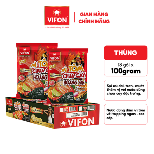 [VOUCHER 20%] Thùng 18 Gói/ Set 5 Gói Mì Tôm Chua Cay Hoàng Đế/ Sườn Heo Nướng Bali VIFON 100g Chất Lượng Xuất Khẩu