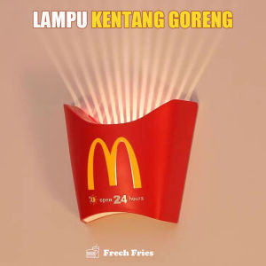 Lampu Tidur Kentang Goreng Lampu Magnet Tempel Dinding French Fries Lamp Lampu Malam Lucu