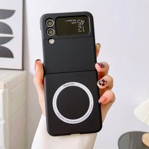 Kisscase Ốp sạc không dây Macaron Magsafe cho Samsung Galaxy Z FLIP4 5g Flip3 màu kẹo Ốp bảo vệ MagSafe mờ siêu mỏng chống sốc cho Samsung Z lật 4 5g