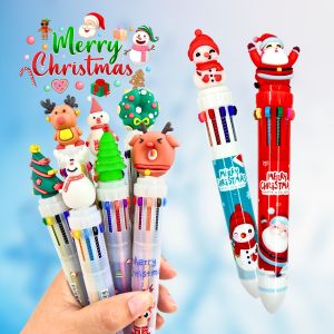 ปากกาลูกลื่น 10 สี 0.5มิล ปากกาลายคริสมาสต์ ปากกาหลากสี ปากกาลูกลื่น นักเรียน เครื่องเขียน ปากกา ปากกาลูกลื่น ปากกาน่ารักๆ คละลาย