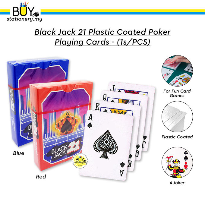 Black Jack 21 Plastic Coated Poker Playing Cards (1s/PCS) Family