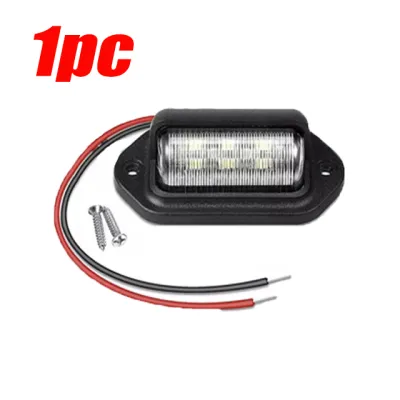 【WOKEN】ไฟป้ายทะเบียนรถยนต์6 LED 12-24V รถบรรทุกไฟที่ถีบจักรยานกันน้ำรถจักรยานยนต์รถพ่วงสัญญาณไฟสากล2ชิ้น