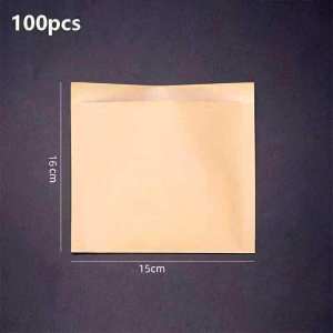 BECOARTE 100pcs Pack Breakfast Paper Bags Kraft Dry Wax Paper Sandwich Bags Waterproof & Grease-proof Paper Bags for Pizza Slices/Chicken/Nuggets/Fish Panini/Garlic Toast