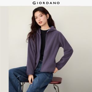 Giordano Beau Monde Women Polar fleece hooded jacket Free Shipping 13376603