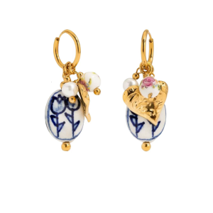 Ceramic Earrings/Necklace With Stainless Steel Chain Adjustable Clavicle Chain For Everyday Use Or Special Event