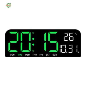 LED Digital Alarm Clock Electronic Wall Clock Large Number Display Desk Alarm Clock Temperature/Date Display for Bedroom[Winnereco World]