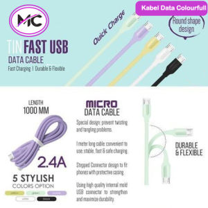 Kabel Data Type C dan Micro USB Fast Charging Warna Macaron Cable Charger HP Handphone Universal