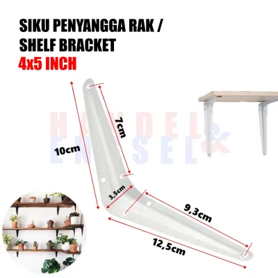 (1PCS). Siku Besi L Penyangga Rak Dinding Breket Shelf Bracket PREMIUM (Harga Per 1 Pcs / 1 Biji)