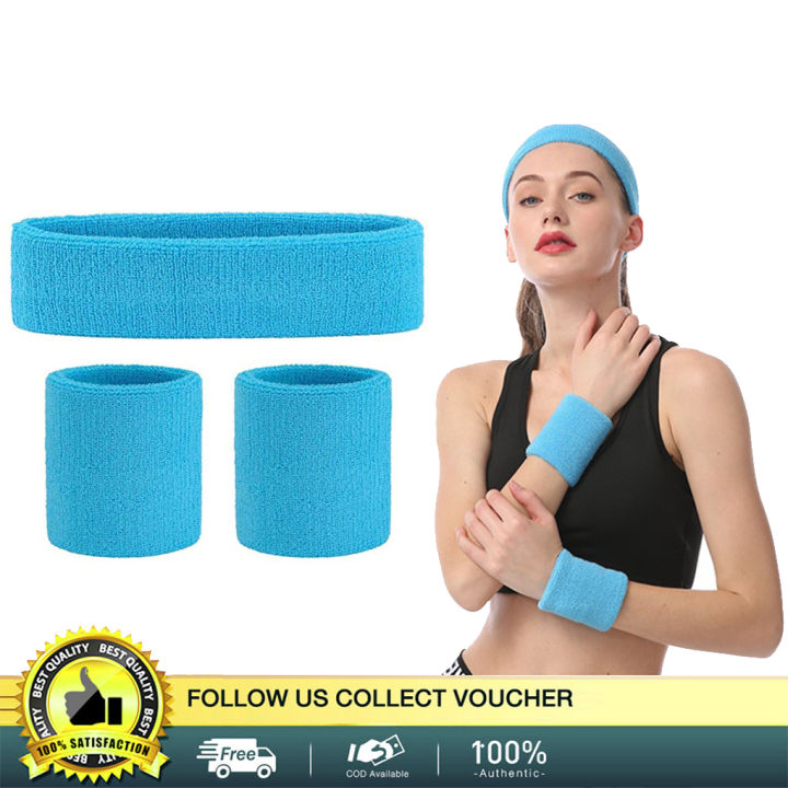 【 Hot Sale】3pcs Sports Headband Wrist Band Exercise Yoga