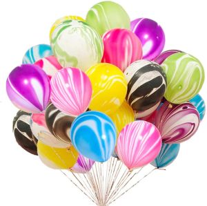 10Pcs Marble Agate Latex Balloon Baby Birthday Wedding Party Room Decor Supplies