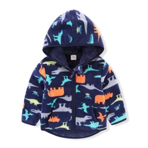 Long Sleeve Warm Fleece Jacket for Kids Autumn Winter Outwear Cartoon Print Baby Coat Boys & Girls Childrens Clothing New2026