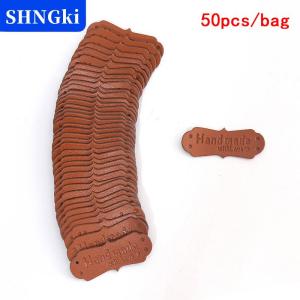 [COD] 🔥🔥🔥SHNGki 50 cái thẻ da PU làm thủ công với nhãn tình yêu thẻ dệt kim Tự Làm Thủ Công may vá