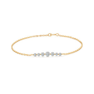 Queensun 18kgold bracelet Japanese style for Girls lab diamond real diamond smile layered