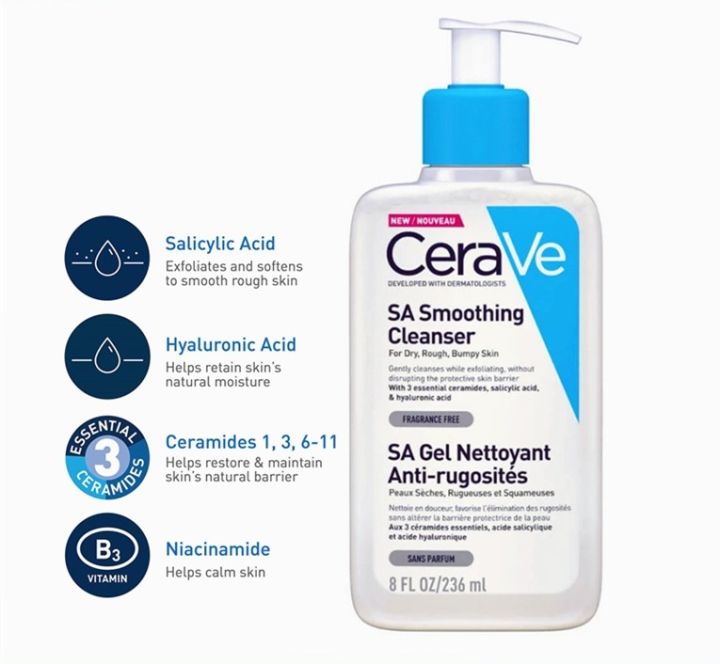 CeraVe SA Smoothing Cleanser SA Gel Nettoyant Antirug Cleanser 236ml