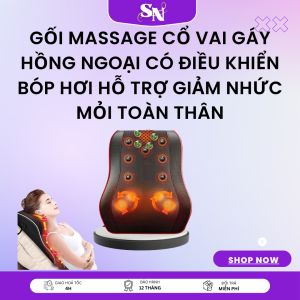 Gối Massage Cổ Vai Gáy Hồng Ngoại Có Điều Khiển Bóp Hơi Hỗ Trợ Giảm Nhức Mỏi Toàn Thân Hiệu Quả Gối massage - Giá Tốt Miễn Phí Vận Chuyển Đủ Loại Gối Massage Cổ Vai Gáy Cao Cấp Thế Hệ Mới