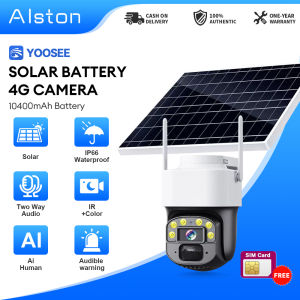 YOOSEE 8X Zoom Wireless PTZ IP Security Camera with Solar Battery 4G SIM Two-Way Audio Night Vision PIR Motion Detection - Home Security Outdoor CCTV