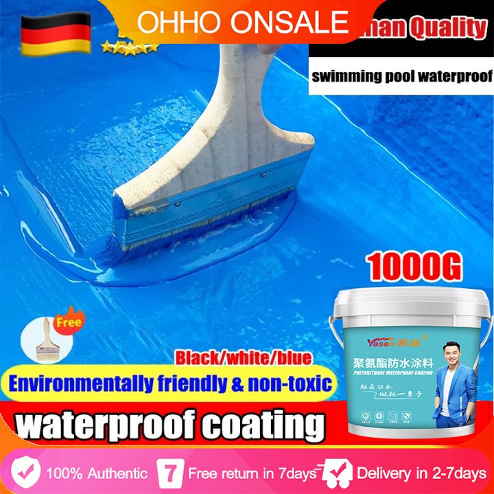 + 24 hours delivery✅ Gooti Super Glue for roofs, swimming pools, fish ponds, exterior walls white/black/blue Polyurethane Waterproof Coating Waterproofing For Fish Pond Roof Leak water proof Sealant Repair Paint