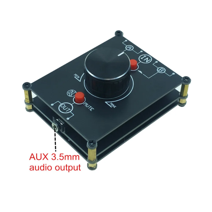 SOLUPEAK 2 IN 1 OUT Passive preamp volume control AUX 3.5mm 1/8