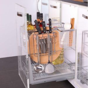 Giá Dao Thớt Eurogold Nan Dẹt Inox Mờ Cao Cấp - Ray Giảm Chấn - Dòng EP - Hàng Chính Hãng