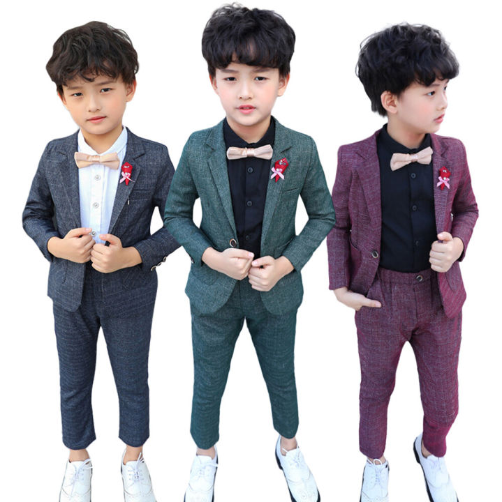 Kids Boys Suit Blazer Pants Attire Set 3 14 Years Kids Boys Formal Suit Set Jacket Pants Or Shirt Gentlemen Tuxedo Wedding Birthday Party Outfit Lazada PH