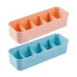 JACAUY Multipurpose Desktop Storage Box Durable Plastic Divided Drawer Storage Box Fashion Removable Partitions Tableware Storage