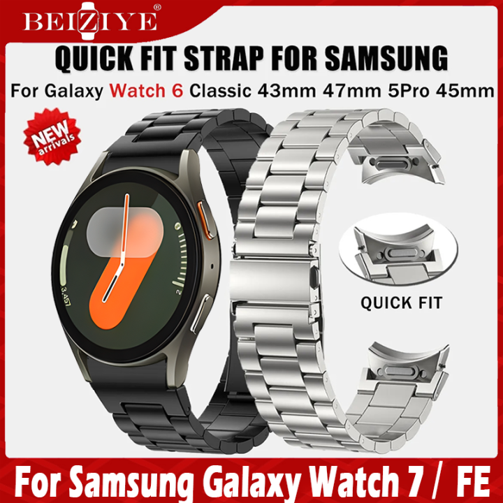 No Gaps Quick Fit Stainless Steel Strap For Samsung Galaxy Watch 40mm  44mm Strap Watch Classic 43mm 47mm Watch 40mm 44mm Smart Watch Band 
