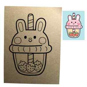 minkmink กระดานจิ้มแปะA4 เปเปอร์มาเช่  ระบายสี การ์ตูน อนิเมะ DIY รูปตกแต่งห้อง ของขวัญทำเอง