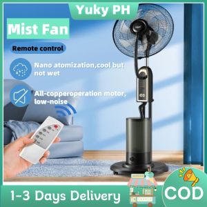 16 Inch Mist Fan Air Coolers with Remote Control Stand Fans Air Conditioning Fan Slient Spray Water Cooler Fan For Home Office Warehouse