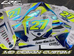 0760 (COD) Sticker Decal CRF 150 L FullBody Kombinasi Biru Candy Dan Stabilo Bebas Request Terbaru - Sticker Premium CRF Terbaru - Sticker Variasi CRF 150L Terbaru - Sticker Striping CRF 150L Terbaru