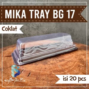 Mika tray kue bolu gulung BG 17 Mika rollcake coklat isi 50 pcs termurah
